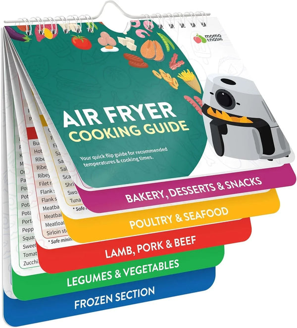 Air Fryer Cheat Sheet Magnets Booklet - Air Fryer Cookbook for Beginners - Air Fryer Liners - Air Fryers Kitchen Gifts Gadgets 2026 - Air Fryer Accessories Cook Books Kitchen+Gadgets Cooking Guide1
