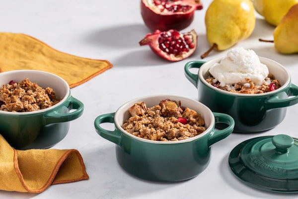 Le Creuset Stoneware Set of 4, 8 Oz. Mini Cocottes with Cookbook, Artichaut4