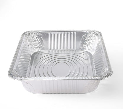 Disposable Half Size Deep Steam Table Pans, 12.5 X 10.25 X 2.5", 2 Ct | Heavy-Duty Foil Design, for Steaming, Baking, Roasting, Meal Prep, Catering, and Freezer Storage, Daily4