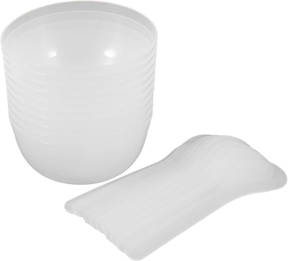 10-Piece Mixing Bowl Set with Spoons: 3.34 Inch Transparent Plastic Bowls for Mud and Diy Craft Supplies Lightweight Stackable Containers for Kids and Girls1