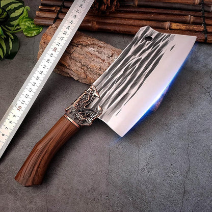Meat Cleaver, 8 Inch Chinese Chef Knife Handmade Forged Stainless Steel Meat Fish Chopping Cleaver Vegetables Slicing Kitchen Knife3