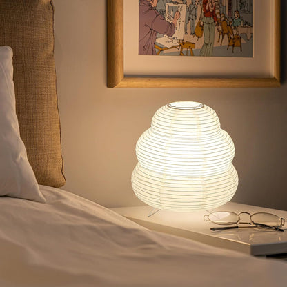 Small Paper Lamp, Japanese Lantern Table Lamp, Paper Table Lamp, Cute Lamp for Desk Bedrooms Bedside(Bulb Included)5