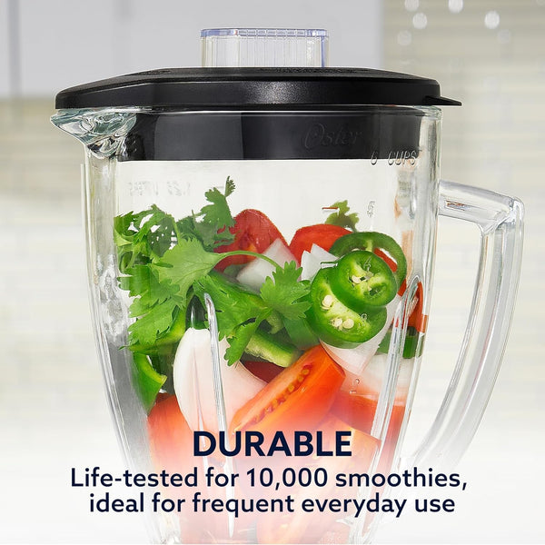 Oster Pro 1200 Smoothie Blender with Glass Jar & 24Oz To-Go Cup, Countertop Kitchen Blender with 7 Speeds, 1200W Power, Brushed Nickel4