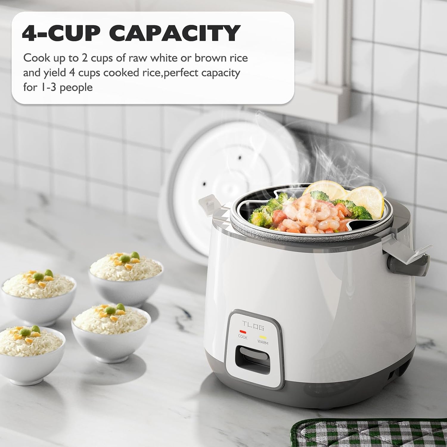 mini-rice-cooker-2-cup-uncooked-1-2l-with-steamer-tray-gray-nonstick-coating-steamer-tray-1-2l-capacity-for-1-2-people-for-rice-oatmeal-grains-vegetables-dorms-and-travel