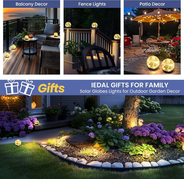 Solar Globe Lights Outdoor Waterproof-Solar Garden Lights 4 Pack2