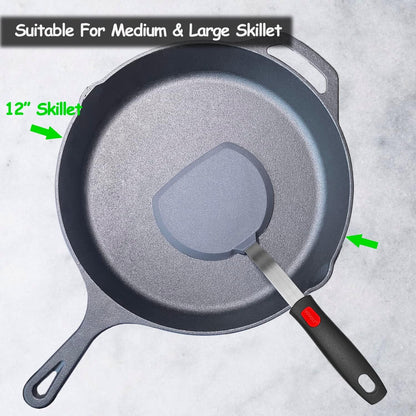Silicone Pancake Spatula Turner with Lengthened Handle, Heat Resistant Cooking Spatulas for Nonstick Cookware, Large Flexible Kitchen Utensils BPA Free Rubber Flipper for Egg, Pancake, Fish, Burger8