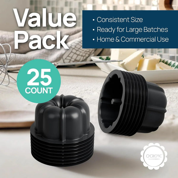 Mini Cake Pan Silicone Baking Mold, Reusable Bakeable Silicone Molds for Jello and Desserts, Non-Stick Bpa-Free, Moldes Para Flan, Moldes Para Gelatinas, Mini Flan Molds, 25 Pack | Reusable, Bakeable Silicone Molds Ideal for Jello, Desserts, and More. Bpa-Free and Easy to Release Every Time.3