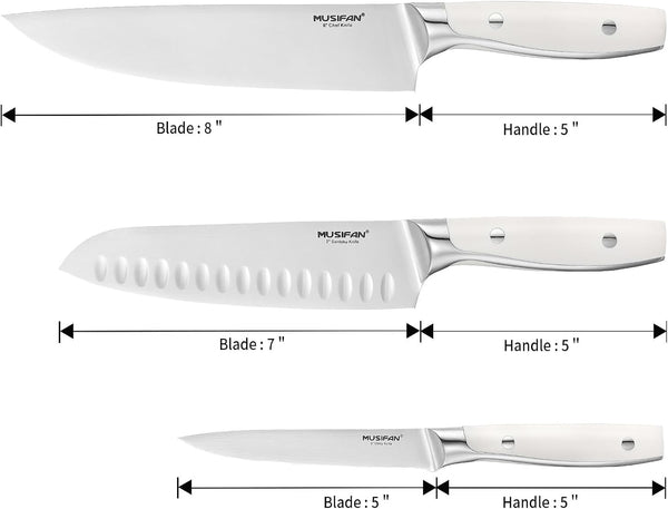 3-Piece Chef Knife Set, Professional Ultra Sharp Kitchen Knives for Cooking High Carbon Stainless Steel, with Ergonomic Handle Design (Three)5
