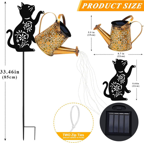Solar Garden Lights Outdoor Decor, Cat Watering Can Lights for Yard, 1 Pack6