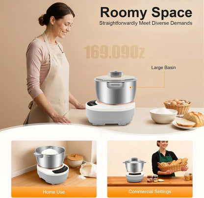 5L Dough Mixer Machine,Electric Dough Maker with Ferment Function,Microcomputer Timing,Touch Controls,Flour Kneading Machine for Pizza Bread,Bakeries,Home Kitchens (5L Silver)5