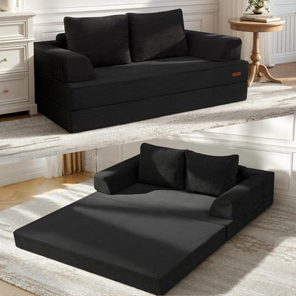 Futon Sofa Bed, Convertible Sofa Bed, Folding Boneless Couches1