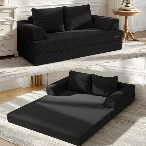 Futon Sofa Bed, Convertible Sofa Bed, Folding Boneless Couches1