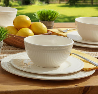 Italian Countryside 12 Piece Melamine Outdoor Dinnerware Set, Service for 45