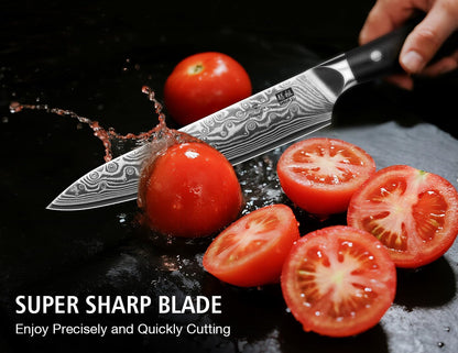 Damascus Chef Knife,Utility Knife 6 in Japanese Steel Kitchen Knife3