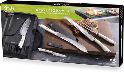 Elbert Series German Steel Forged 6-Piece BBQ Knife Set, White, 10270067