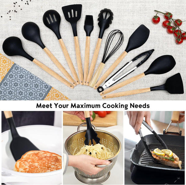 19 PCS Black Kitchen Cooking Utensils Set Kitchen Tools Set3