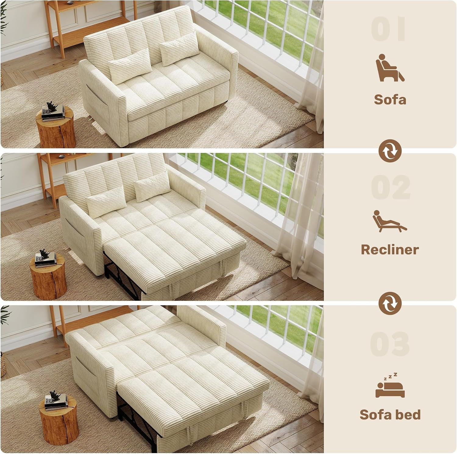 sleeper-sofa-bed-3-in-1-convertible-pull-out-couch-with-adjustable-backrest-for-living-room-loveseat-sofa-bed-with-side-pockets-easy-assembly-beige-1-pcs