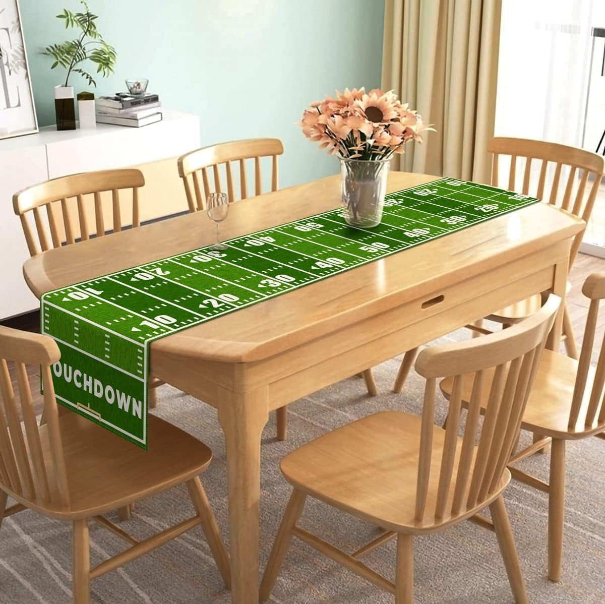 american-football-court-table-runner-touch-down-football-birthday-party-decoration-boy-sport-farmhouse-home-dining-room-kitchen-table-decor-13-x-72