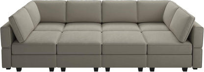 Modular Sectional Sofa with Storage Chaises Sectional Sleeper Sofa Couch 8 Seat Sectional Bed Grey8