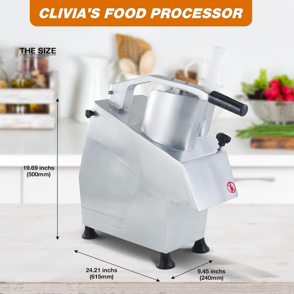 CMI Commercial Multifunctional Automatic Vegetable Cutter and Food Processor,Potato Onion Slicer,Electric Fruit and Cheese Grating Machine,Slicer Vegetable Cutter with 5-Blades 550W/110V2