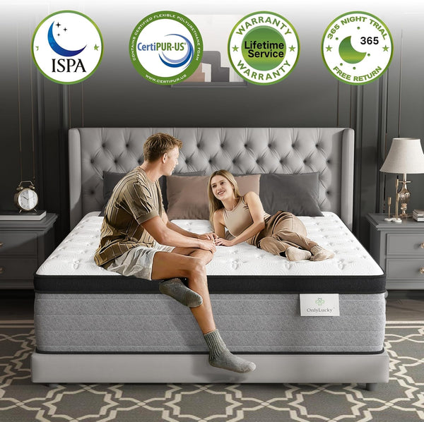 King Mattress 16 Inch, Luxury Hotel Hybrid Mattress King Size Bed in a Box7