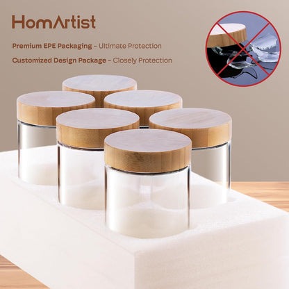 10 Oz Overnight Oats Containers with Bamboo Lids, Glass Mason Jars 4 Pack7