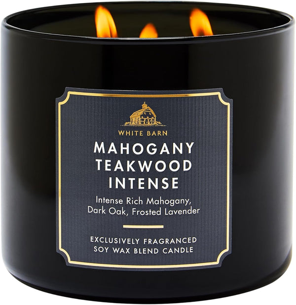 3-Wick Candle, Mahogany Teakwood Intense, Soy Wax Blend1