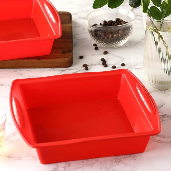 Silicone Square Brownie Pan 2 Pack, 8X8 Baking Pan for Brownies, Cakes, Bread, Pie & Lasagna7