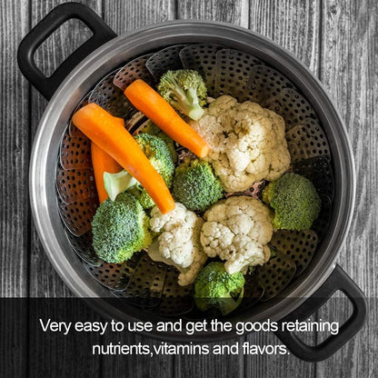 Vegetable Steamer Basket, Premium Stainless Steel Veggie Steamer Basket - Folding Expandable Steamers to Fits Various Size Pot Small by  (5.5" to 9.2")5
