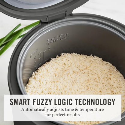 8 Cup Cooked (4 Cup Uncooked) Rice Cooker & Steamer, Caviar | Pfas-Free Ceramic Nonstick Removable Pot, 9 Modes, Keep Warm, Steamer, White & Brown Rice, Quinoa, Grains, Oats, Easy Clean4