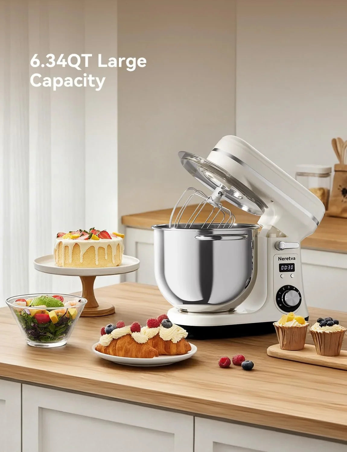 super-stable-stand-mixer-with-low-noise-operation-6-34-qt-capacity-powerful-dc-motor-household-stand-mixer-easy-clean-package-including-stainless-steel-bowl-whisk-flat-beater-dough-hook