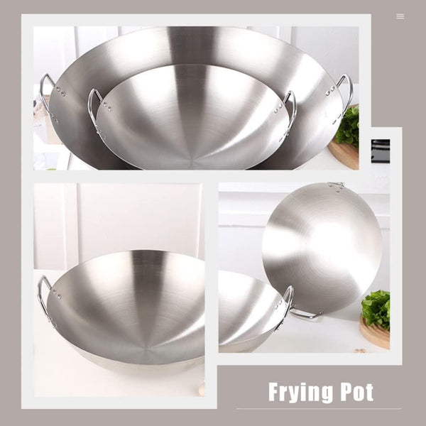 Stainless Steel Wok 12.00In round Bottom Wok Large Capacity Frying Pan for Gas Stove Chinese for Stir Frying Bbq Fried Potatoes Scrambled Eggs3