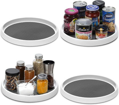 Set of 4, 10 Inch Non-Skid Lazy Susan Organizers - Turntable Rack for Cabinet, Pantry Organization and Storage, Kitchen, Fridge, Bathroom Makeup Vanity Countertop, under Sink Organizing, Spice Rack9