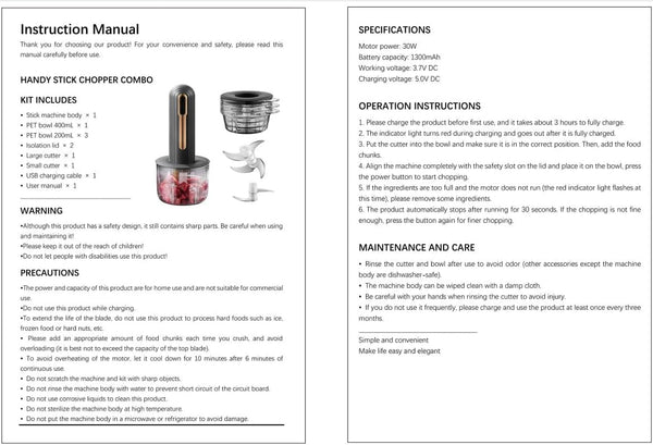 Electric Mini Food Processor, 4-Cup Portable USB Small Food Processor, Garlic Mincer, for Dicing, Mincing, and Puree, Black7