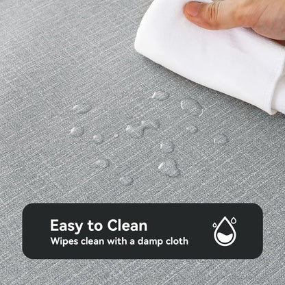 100% Waterproof PVC Tablecloth Rectangle, Outdoor Oil Spill Proof Stain Resistant Vinyl Table Cloth, Wipe Clean Plastic Table Covers for Kitchen/Dining/Parties - 54 X 78 Inch, Light Grey2