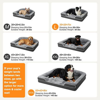 Orthopedic Dog Bed for Large Dogs, 35"X25", Washable Pet Couch Bed5