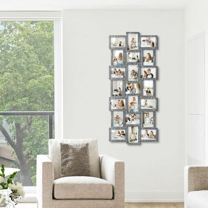 Photo Collage Frame for Wall, 21-Opening Reunion Family Picture Frame Set, Picture Frame Collage Wall Hanging for 4X6 Photos, Ashes4