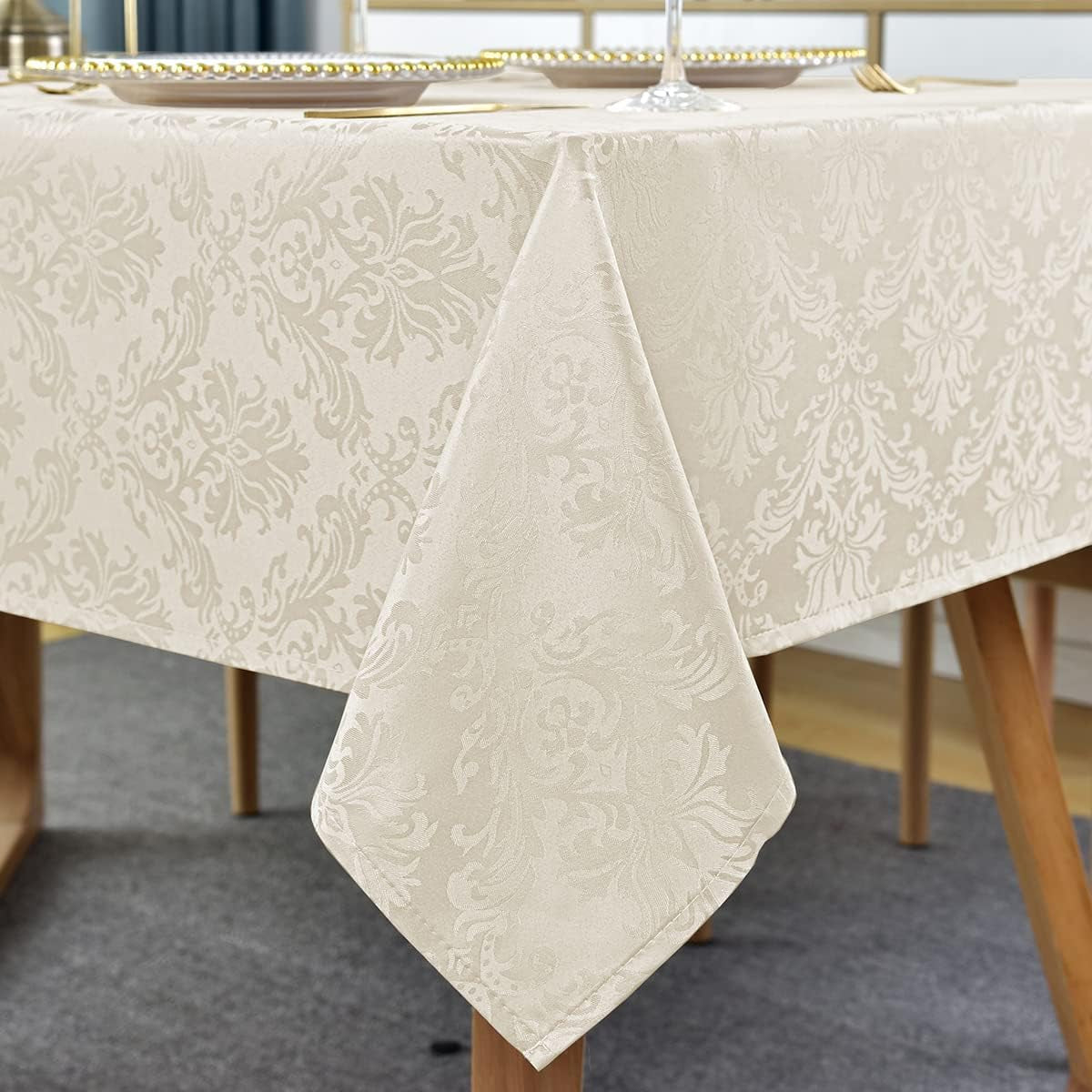 jacquard-tablecloth-rectangle-52-x-70-inch-beige-spill-proof