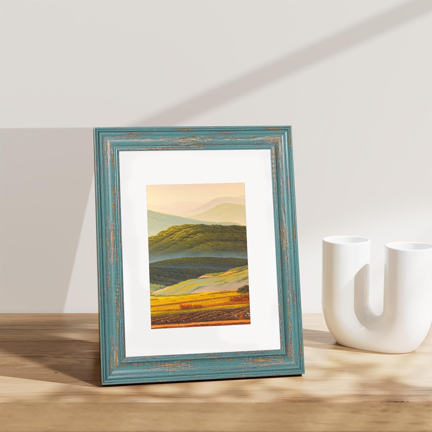 8x10-picture-frames-set-of-2-vintage-photo-frames-rustic-blue