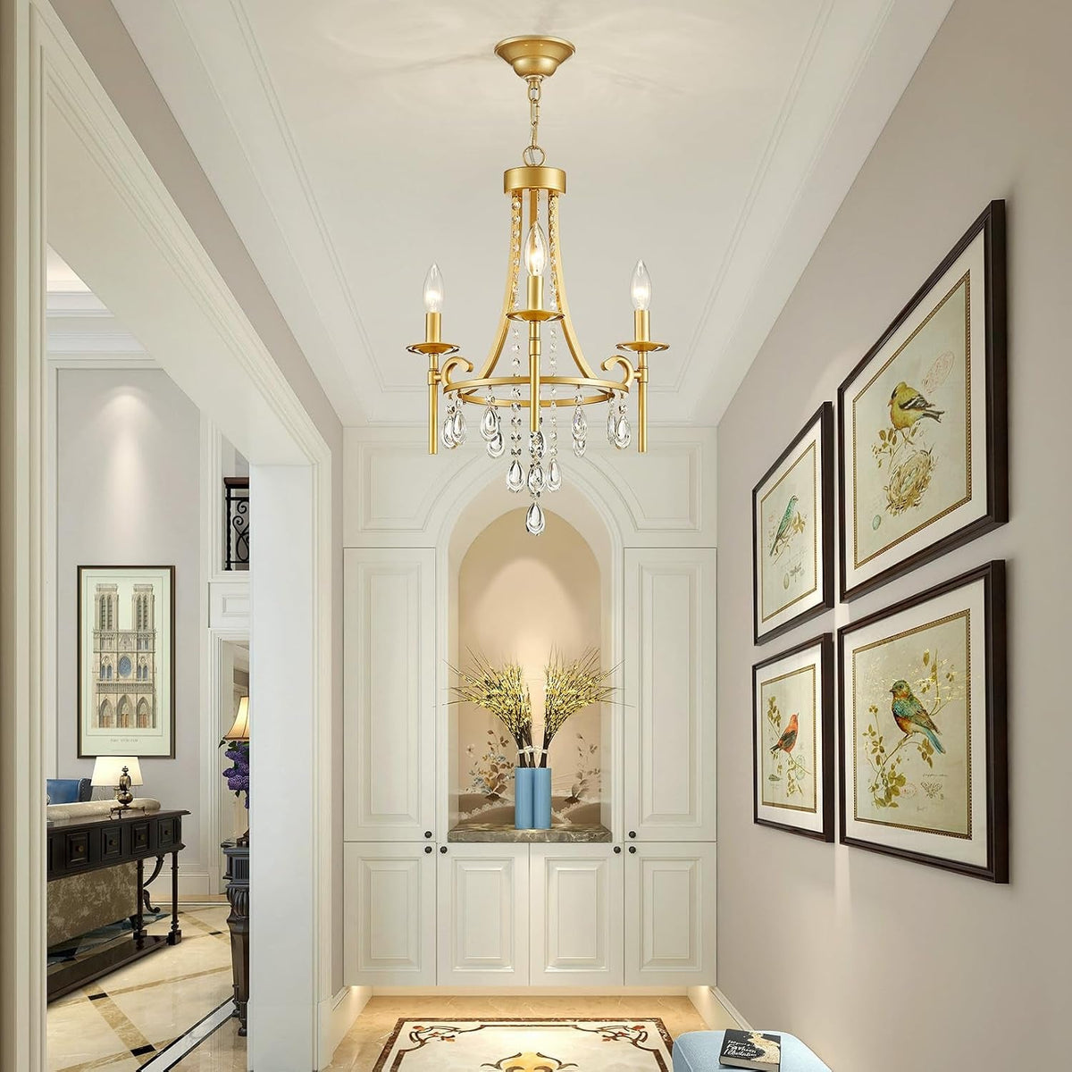 small-crystal-chandelier-3-lights-modern-crystal-chandeliers-for-dinning-room-wagon-wheel-gold-chandelier-farmhouse-hanging-pendant-light-fixture-for-bedroom-hallway-entryway-bar-kitchen-bathroom