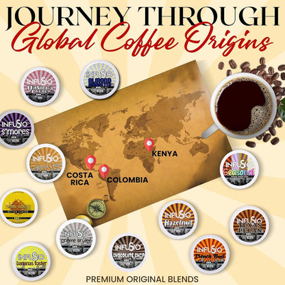 Coffee Pods Variety Pack – 96 Count, 12 Flavors, Hazelnut, S'Mores, French Toast, Bananas Foster, Crème Brûlée, No Sweeteners, Low Acid, Keurig Compatible5