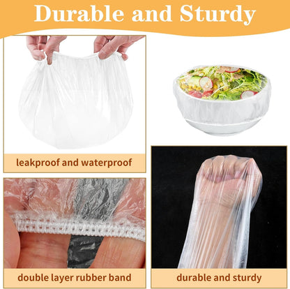 Bowl Covers for Bread Proofing, Plastic Shower Cap for Sourdough, L | 200 Pcs, Elastic and Reusable, Keep Food Fresh, Fits Most Bowl Plate Banneton up to 11" Across, Sourdough Tool Accessories4