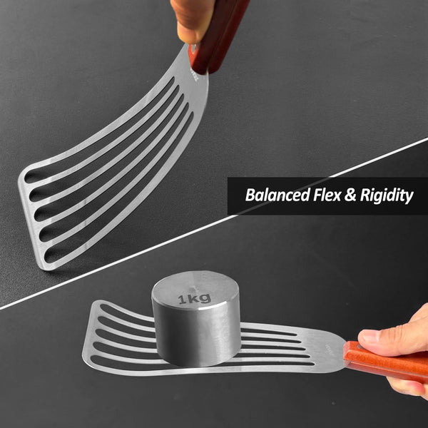 Fish Spatula Turner, Stainless Steel Slotted Spatulas Set - 3"X6"+4"X8"8