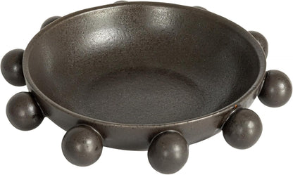 9.75 Inches Stoneware Bowl with Orbs and Reactive Glaze, Black1