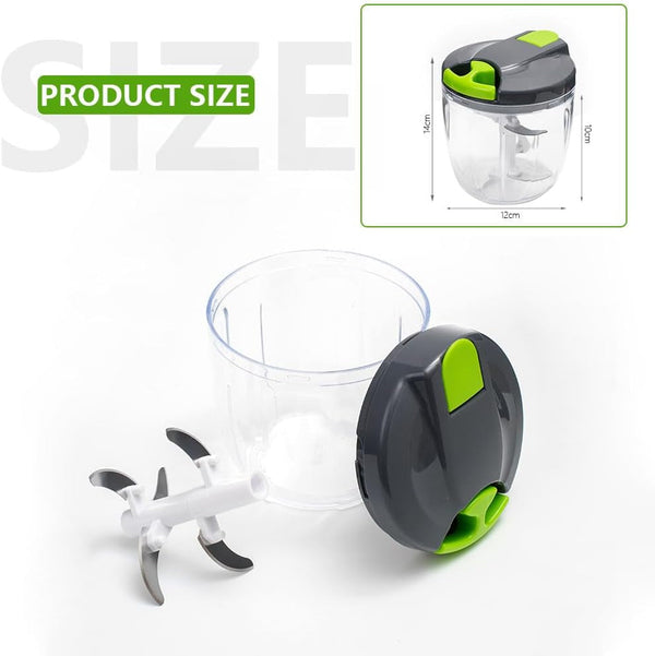 Manual Food Processors & Chopper with Cover and Handle, Manual Onion Chopper Slicer Cutter, Vegetable Chopper, Suitable for Garlic Carrots Onions Peppers Fruits Mincing.（900Ml）3