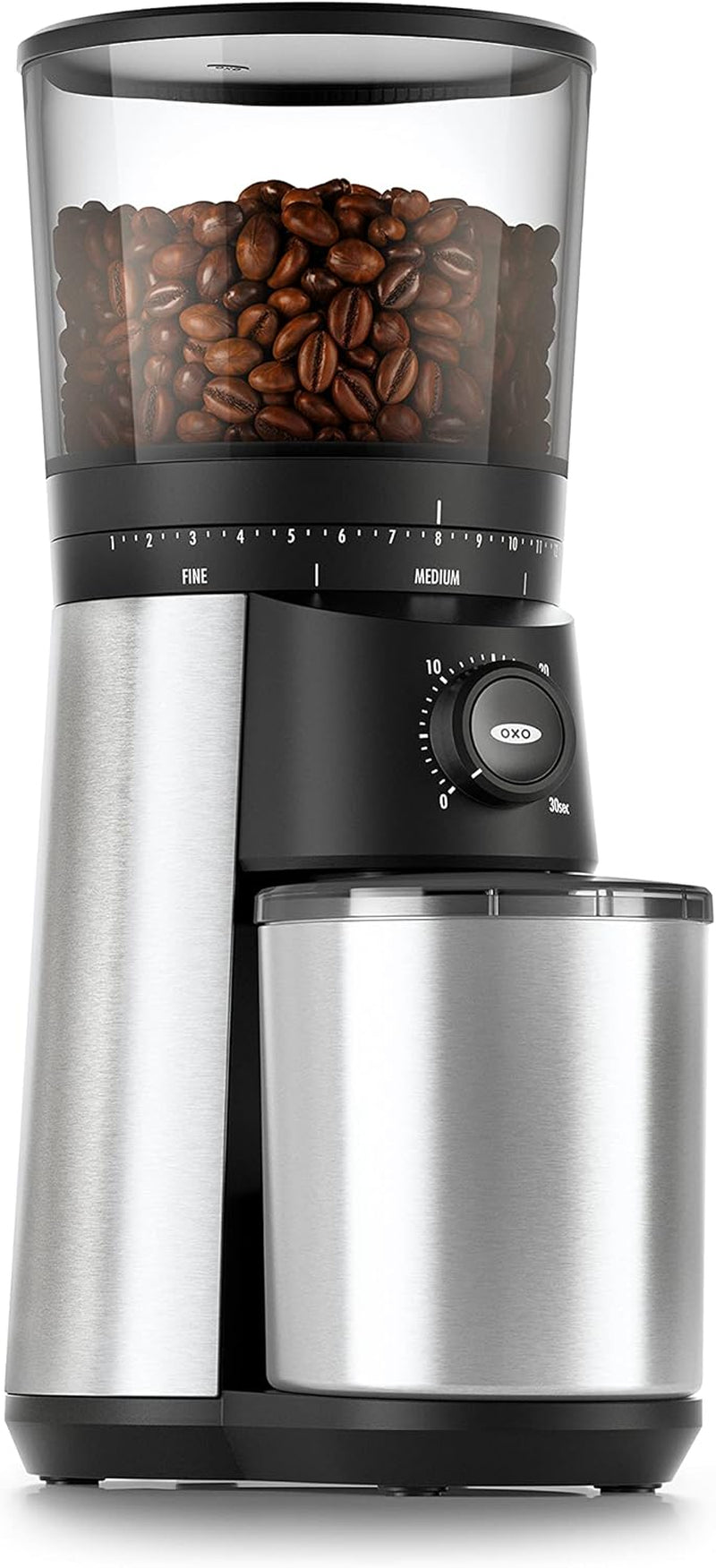 oxo-brew-conical-burr-electric-coffee-bean-grinder-12-oz-silver-stainless-steel-burrs-one-touch-automatic-43-grind-settings-for-drip-coffee-french-press-cold-brew