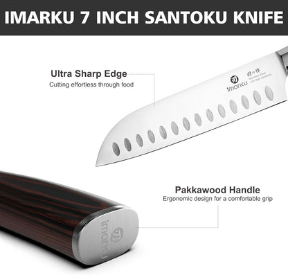 Santoku Knife 7 Inch with Sharp Japanese High Carbon Stainless Steel | Ultra Sharp Chef Knife, Kitchen Gadgets 2026, Apartment Essentials with This Kitchen Knife, Unique Gifts for Women Men4