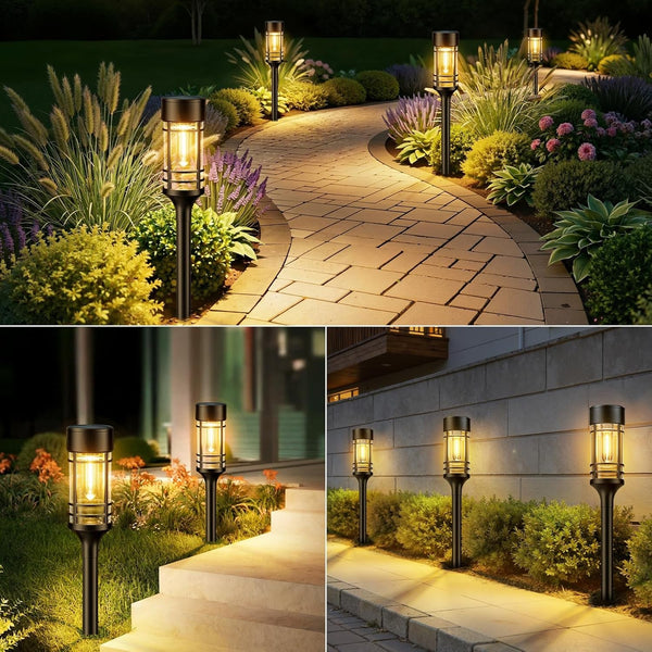 12 Pack Solar Pathway Lights Outdoor, Solar Lights Outdoor Waterproof IP65, Bright Solar Garden Lights Outdoor, Auto On/Off Outdoor Solar Lights for Yard Walkway Driveway Landscape Garden Decor9