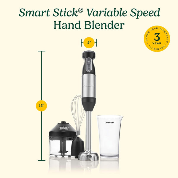 CSB-179 Smart Stick Variable Speed Hand Blender, Stainless Steel | Hand Blender with Variable Speed Control, Stainless Steel Shaft, One-Hand Operation & Lock/Unlock Button, CSB-179P15