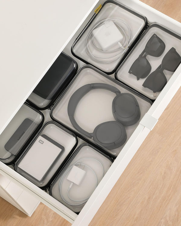 3 Pack Large Clear Hard Shell Zipper Case, Sleek Storage Case for Toy, Toiletry. Sturdy Organizing Bins for Journey Stuff, Christmas Storage Bins.3